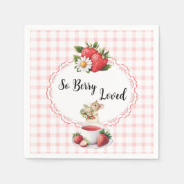 Strawberry Mouse Baby Shower Cocktail Napkin Serviette
