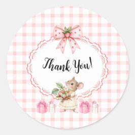 Strawberry Mouse Baby Shower Danke Sticker