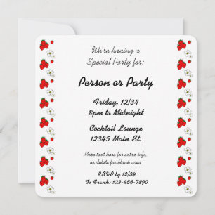 Strawberry Muster Custom Party Einladung