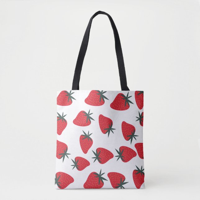 Strawberry Muster Tote Tasche (Vorderseite)