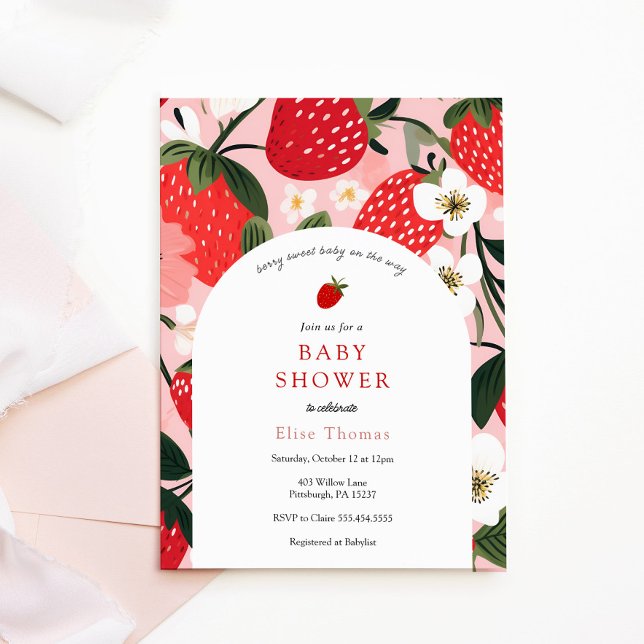 Strawberry Niedlich Berry Sweet Baby Dusche Einladung (Von Creator hochgeladen)