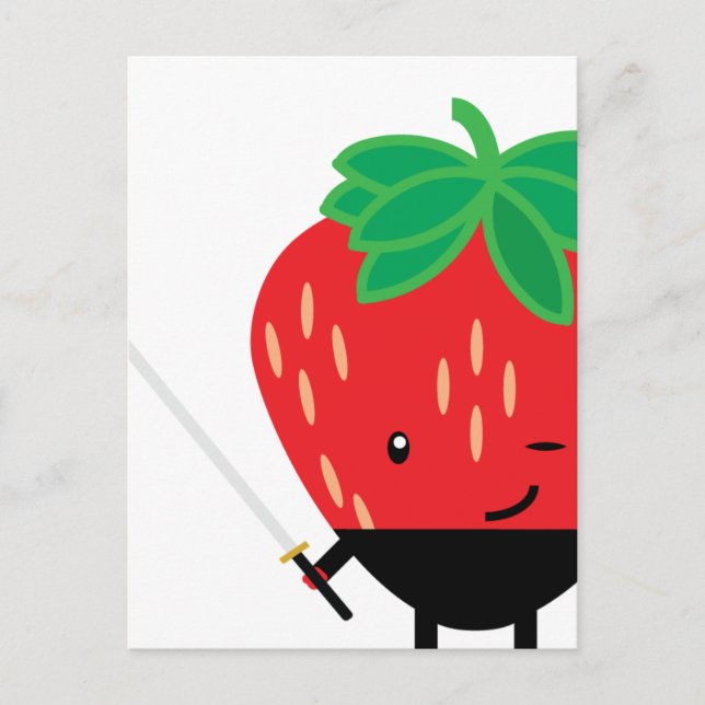 Strawberry-Ninja Postkarte (Vorderseite)
