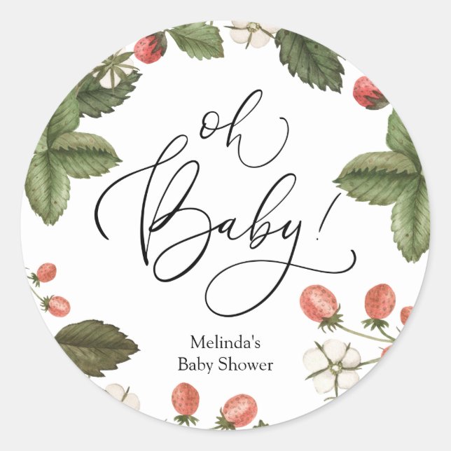 Strawberry Oh Baby Fevor Classic Round Sticker (Vorderseite)