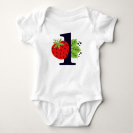 Strawberry ONE Birthday Girl Baby 1. erstes Party Baby Strampler
