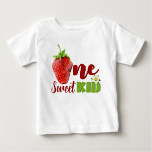 Strawberry ONE First Birthday Baby Bodysuit Baby T-shirt