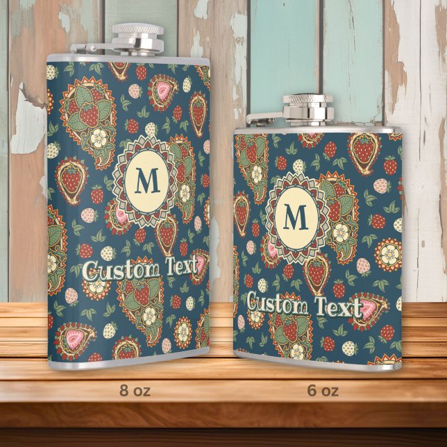 Strawberry Paisley Pattern Flask Flachmann (Von Creator hochgeladen)