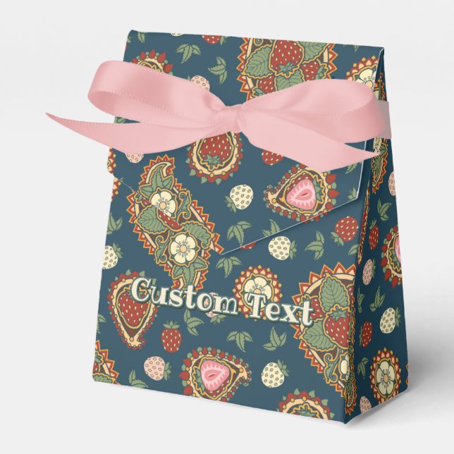 Strawberry Paisley Pattern Gevor Box Geschenkschachtel (Vorderseite)