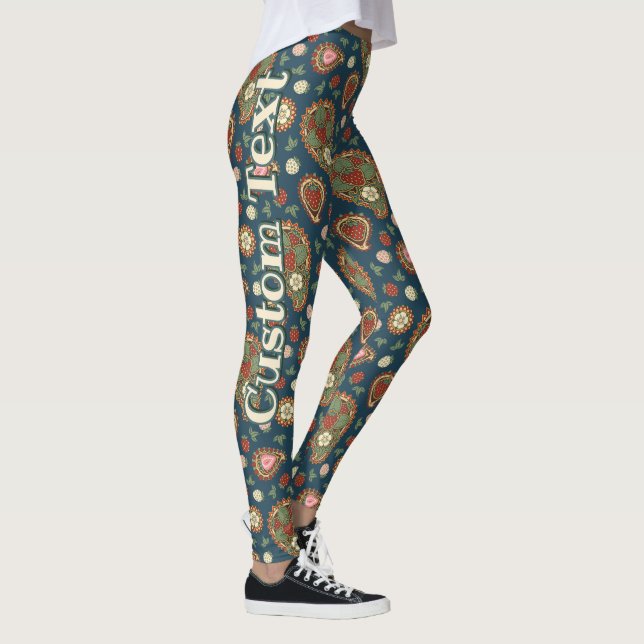 Strawberry Paisley Pattern Leggings (Rechts)