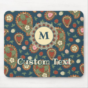 Strawberry Paisley Pattern Mouse Pad Mousepad