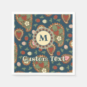 Strawberry Paisley Pattern Napkins Serviette