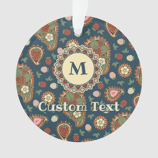 Strawberry Paisley Pattern Ornament (Vorderseite)