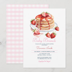 Strawberry Pancake Baby Brunch Babydusche Einladung