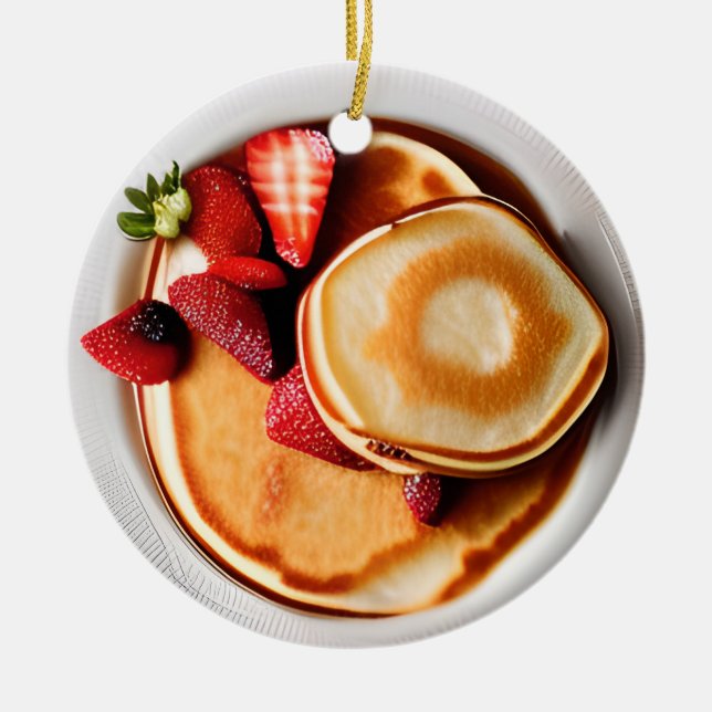 Strawberry Pancakes Pun Christmas Keramik Ornament (Vorne)