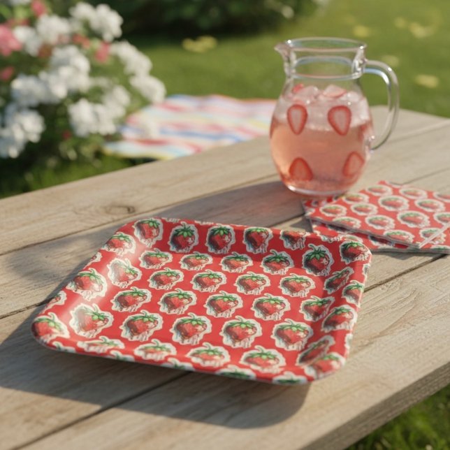 Strawberry Paper-Teller Pappteller (Von Creator hochgeladen)