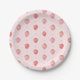 Strawberry Paper-Teller | Wasserfarbe Berry Pappteller