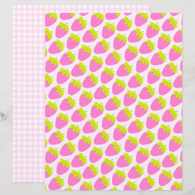 Strawberry Pastel Pink Gingham (Vorne/Hinten)