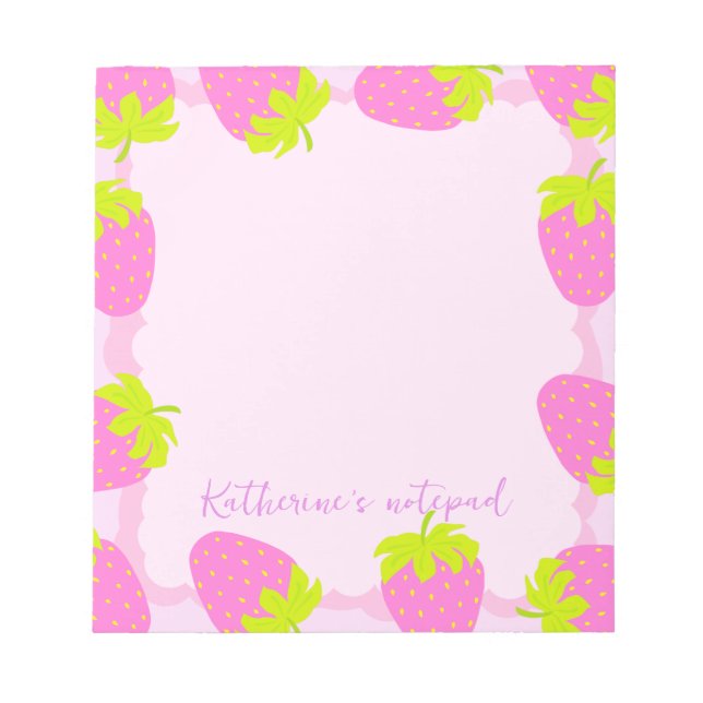 Strawberry Pastel Pink Notizblock (Vorderseite)