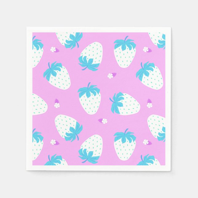 Strawberry Pastel Pink Serviette (Vorderseite)