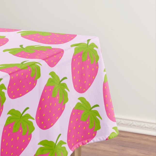 Strawberry Pastel Pink Tischdecke (Beispiel)