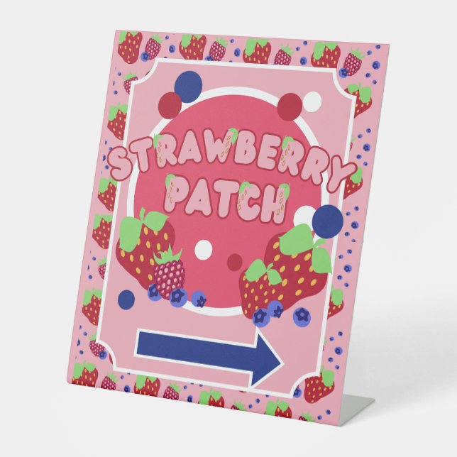 Strawberry Patch Sign Sockelschild (Vorderseite)