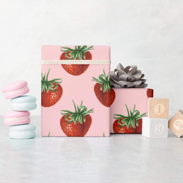 Strawberry Pattern Baby Shower  Geschenkpapier (Babyparty)