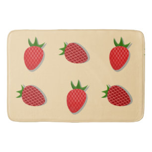 Strawberry pattern for fruit summertime good vibes badematte
