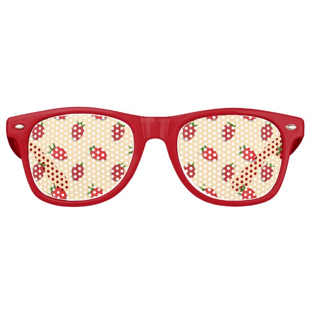 Strawberry pattern for fruit summertime good vibes partybrille (Vorderseite)