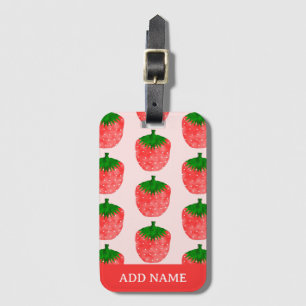Strawberry Pattern Individuelle Name Gepäckanhänger
