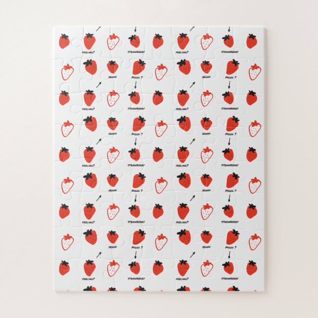 Strawberry Pattern Jigsaw Puzzle – Cute Kids Puzzl (Vertikal)