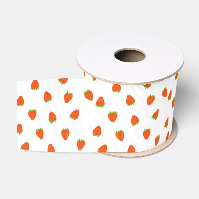 Strawberry Pattern Ripsband (Spule)