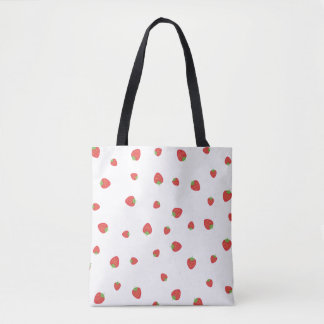 Strawberry Pattern White Tasche