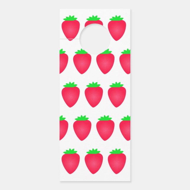 Strawberry Patterns Girls Boys Kinderzimmer Dekora Türanhänger (Vorderseite)