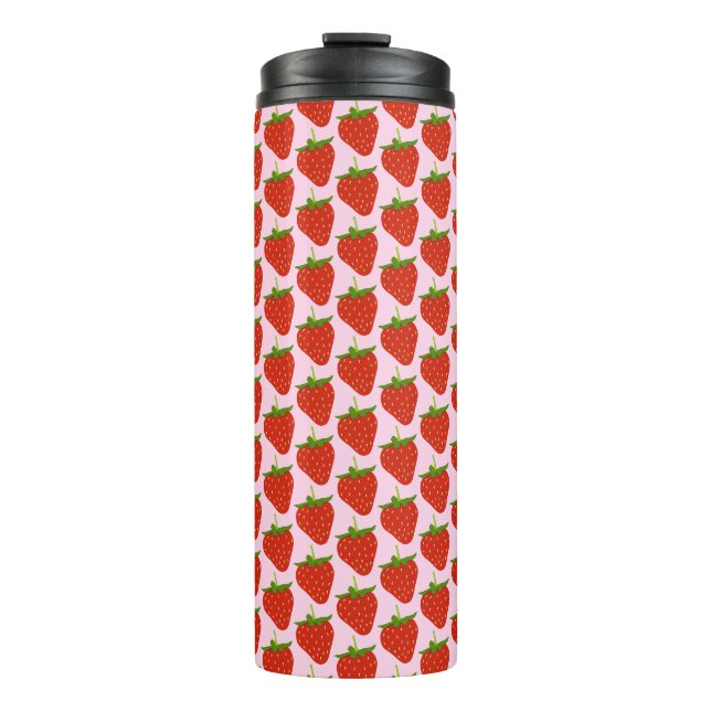 Strawberry Patterns Thermal Tumbler Thermosbecher (Vorderseite)