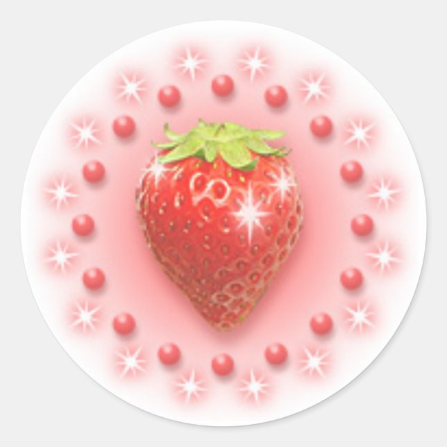 Strawberry Pearl Aufkleber Rosa Rot (Vorderseite)