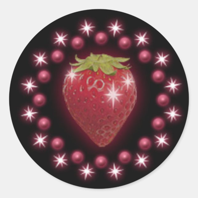 Strawberry Pearl Aufkleber Wein Rotes Schwarzes Me (Vorderseite)