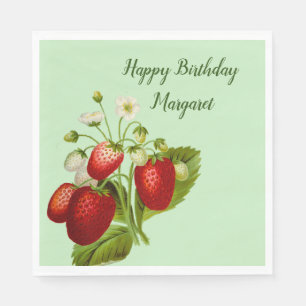 Strawberry Personalisiert Paper Napkins Party Ware Serviette