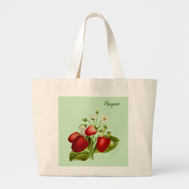 Strawberry Personalisiert Tote Bag Jumbo Stoffbeutel (Vorne)