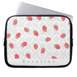 Strawberry Personalisiert White Electronics Bag Laptopschutzhülle