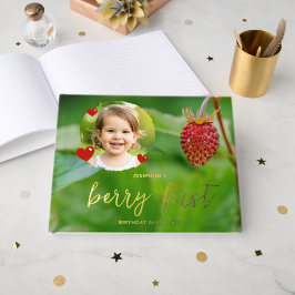 Strawberry Photo Baby's Berry First Birthday Gästebuch
