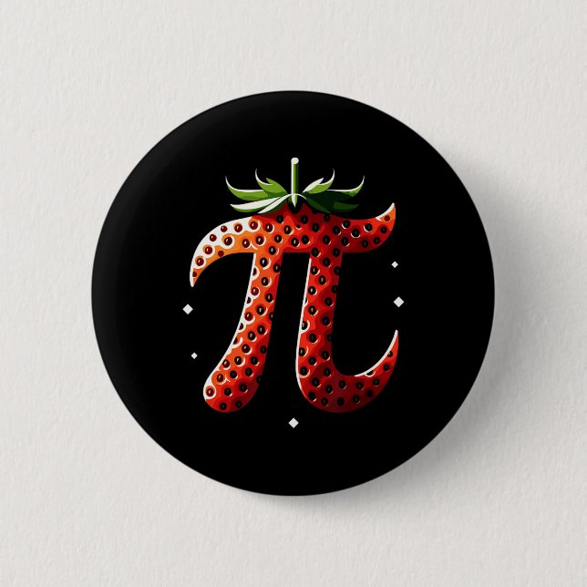 Strawberry Pi Day Funny Mathe Lehrer Student 3.14 Button (Vorderseite)