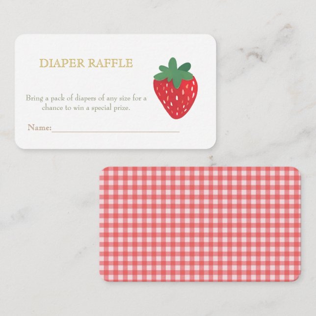 Strawberry PicnicBaby Diaper Raffle Umschließkarte Begleitkarte (Vorne/Hinten)