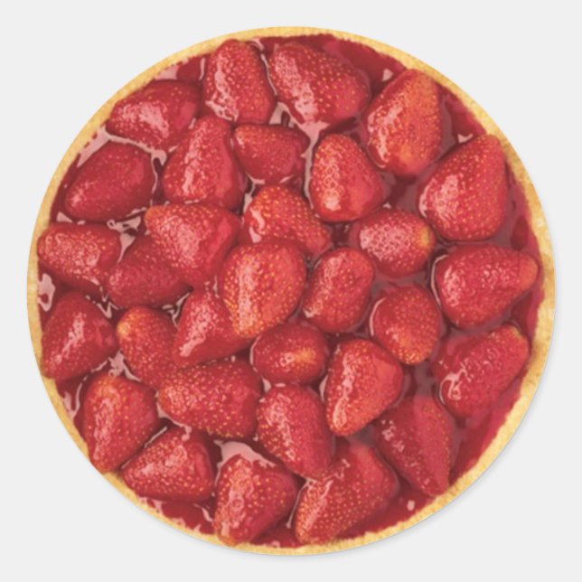 Strawberry Pie Runder Aufkleber (Vorderseite)