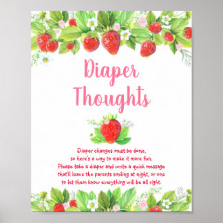 Strawberry Pink Blumendusche Windeln Windeln Gedan Poster
