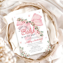 Strawberry Pink Bow Girl Babydusche