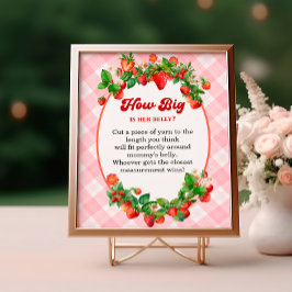 Strawberry Pink Gingham Bly Size Showspiel Poster