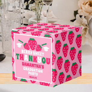 Strawberry Pink Graduation Party Danke Geschenkschachtel