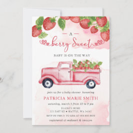 Strawberry Pink Red Berry Sweet Baby Dusche Einladung