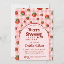 Strawberry Pink Red Berry Sweet Baby Shower
