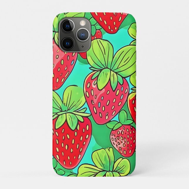 Strawberry Pop Art Pattern Case-Mate iPhone Hülle (Rückseite)