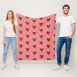 Strawberry Print Fleecedecke
